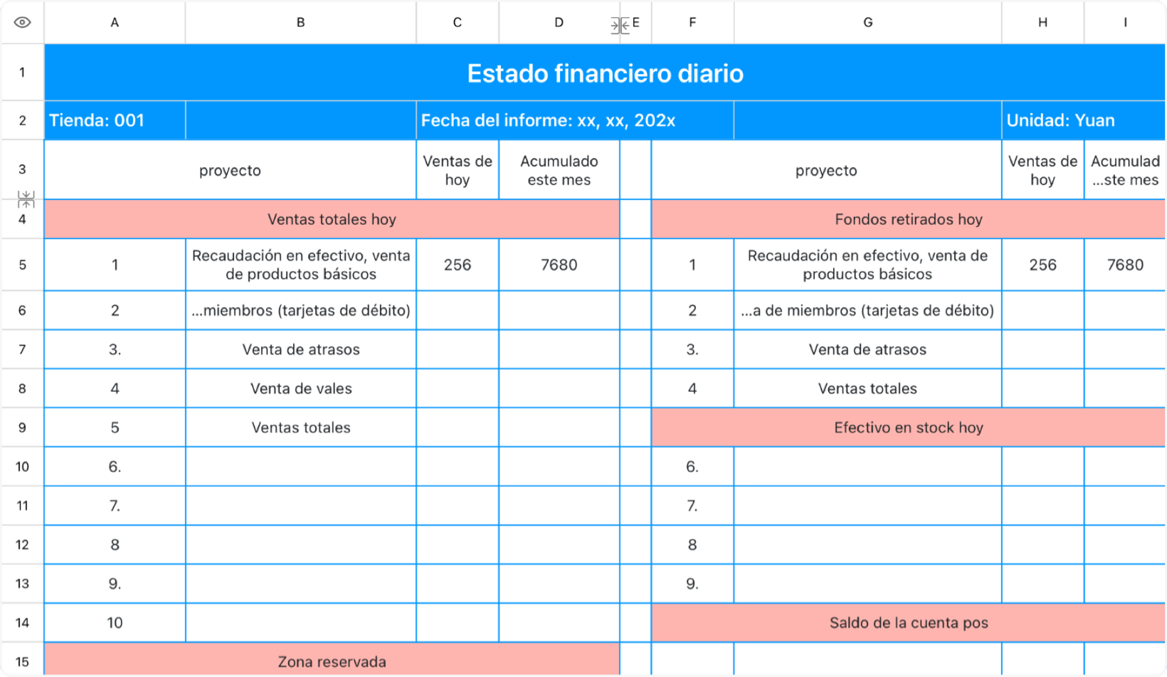 Estado financiero diario